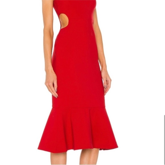 LIKELY Revolve red midi flare dress NWT - Picture 5 of 8